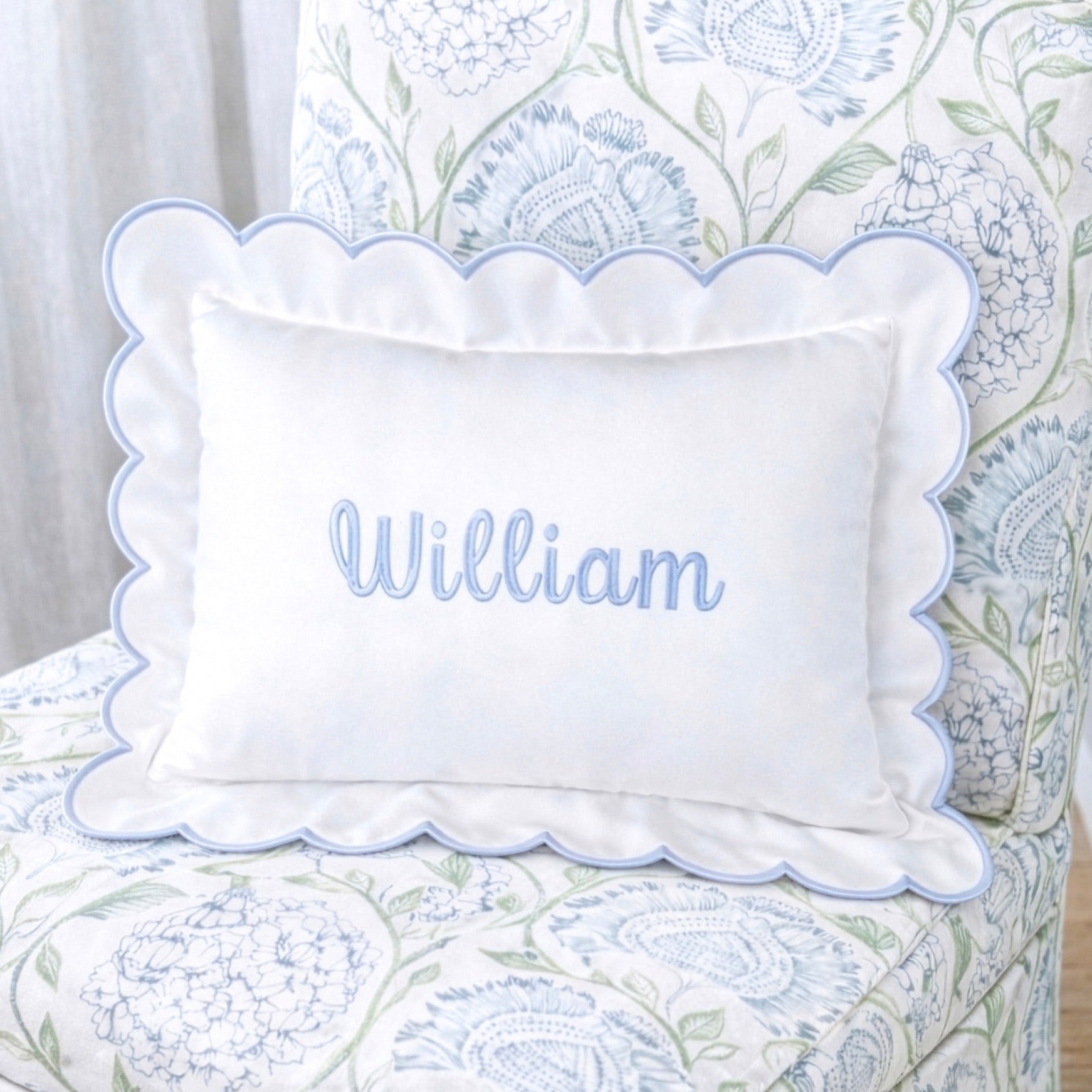 Cursive Embroidered Baby Pillow Personalized Scallop Pillow Sham, Baby Decor Personalized Monogram Nursery Pillow, nursery decor, embroidered baby name, embroidered baby girl pillow sham, baby gift, machine embroidered gifts baby, embroidered letter pillow, embroidered initial pillow, embroidered monogram pillow, childrens embroidered pillow, small embroidered pillow, embroidered name pillow, embroidered baby pillow, embroidered pillow custom, embroidered pillow sham