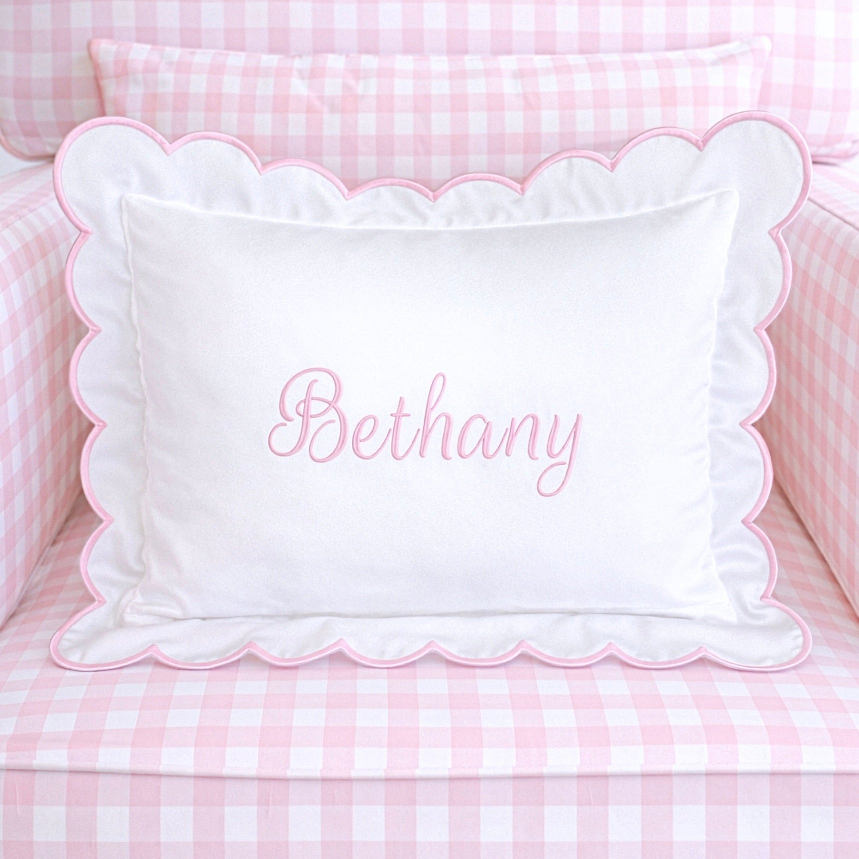 Cursive Embroidered Baby Pillow Personalized Scallop Pillow Sham, Baby Decor Personalized Monogram Nursery Pillow, nursery decor, embroidered baby name, embroidered baby girl pillow sham, baby gift, machine embroidered gifts baby, embroidered letter pillow, embroidered initial pillow, embroidered monogram pillow, childrens embroidered pillow, small embroidered pillow, embroidered name pillow, embroidered baby pillow, embroidered pillow custom, embroidered pillow sham
