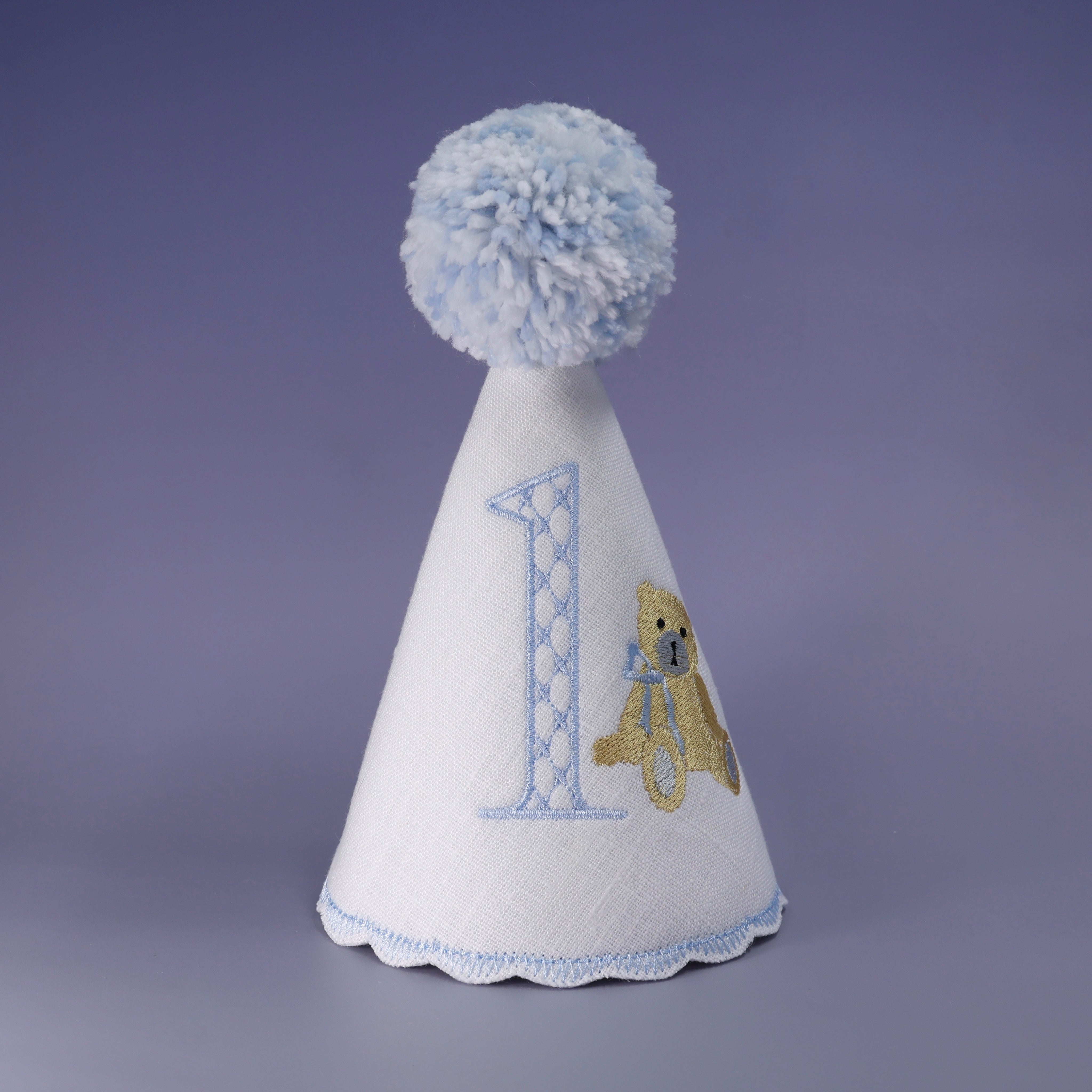 kids birthday hat, kids birthday party, 1st birthday hat, one birthday hat, first birthday hat, linen birthday hat, baby birthday hat, childs birthday hat, fabric birthday hat, toddler birthday hat, custom birthday hat, pastel birthday hat, customized birthday hat, personalized birthday hat, embroidered birthday hat, white birthday hat, name birthday hat, bear birthday hat, blue birthday hat, number birthday hat