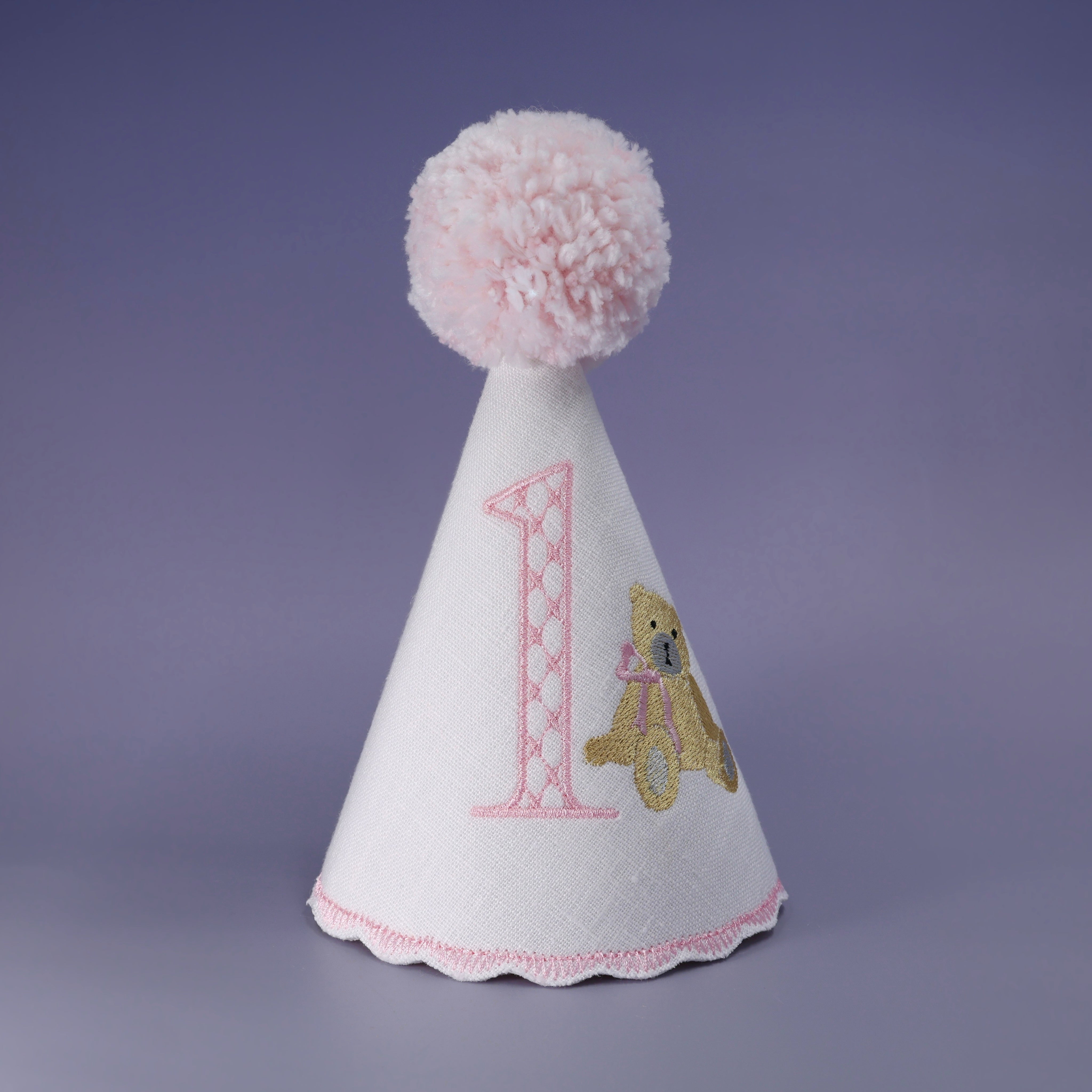 kids birthday hat, kids birthday party, 1st birthday hat, one birthday hat, first birthday hat, linen birthday hat, baby birthday hat, childs birthday hat, fabric birthday hat, toddler birthday hat, custom birthday hat, pastel birthday hat, customized birthday hat, personalized birthday hat, embroidered birthday hat, white birthday hat, name birthday hat, bear birthday hat, pink birthday hat, number birthday hat