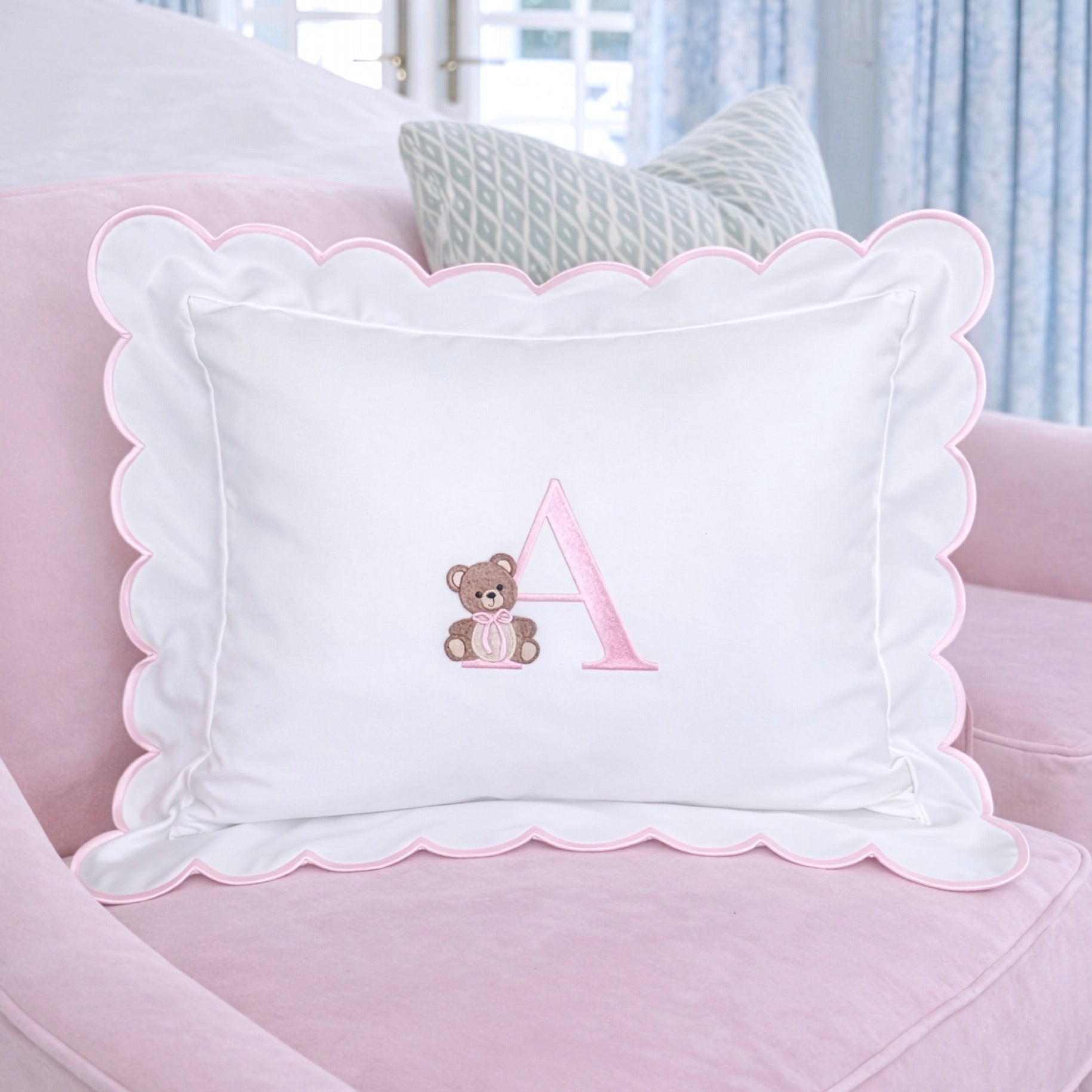 Embroidered Baby Pillow Personalized Scallop Pillow Sham, Baby Decor Personalized Monogram Nursery Pillow, nursery decor, embroidered baby name, embroidered baby girl pillow sham, baby gift, machine embroidered gifts baby, embroidered letter pillow, embroidered initial pillow, embroidered monogram pillow, childrens embroidered pillow, small embroidered pillow, embroidered name pillow, embroidered baby pillow, embroidered pillow custom, embroidered pillow sham