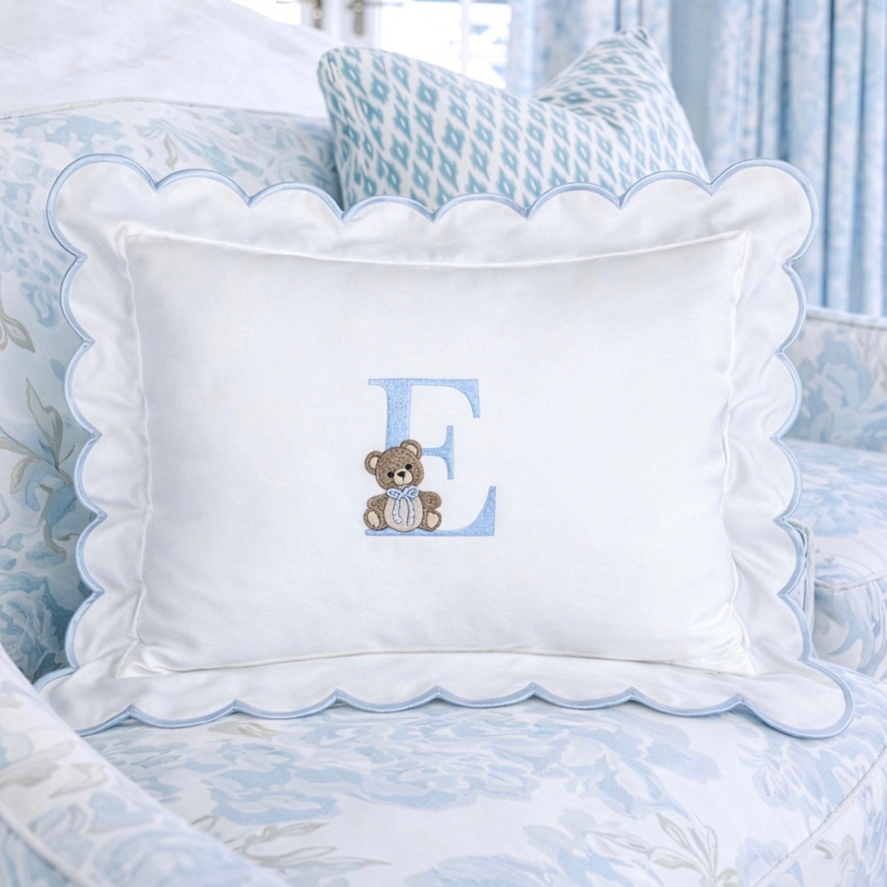 Embroidered Baby Pillow Personalized Scallop Pillow Sham, Baby Decor Personalized Monogram Nursery Pillow, nursery decor, embroidered baby name, embroidered baby girl pillow sham, baby gift, machine embroidered gifts baby, embroidered letter pillow, embroidered initial pillow, embroidered monogram pillow, childrens embroidered pillow, small embroidered pillow, embroidered name pillow, embroidered baby pillow, embroidered pillow custom, embroidered pillow sham