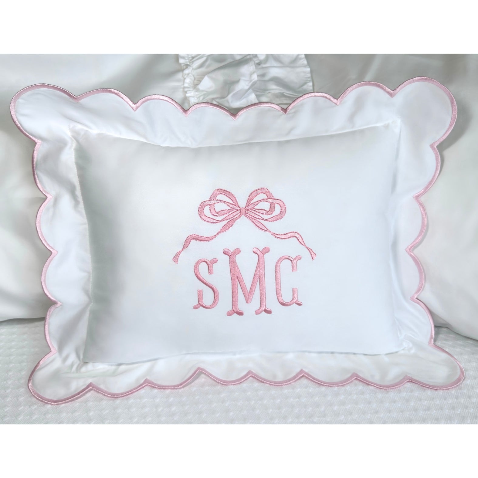 Embroidered Baby Pillow Personalized Scallop Pillow Sham, Baby Decor Personalized Monogram Nursery Pillow, nursery decor, embroidered baby name, embroidered baby girl pillow sham, baby gift, machine embroidered gifts baby, embroidered letter pillow, embroidered initial pillow, embroidered monogram pillow, childrens embroidered pillow, small embroidered pillow, embroidered name pillow, embroidered baby pillow, embroidered pillow custom, embroidered pillow sham