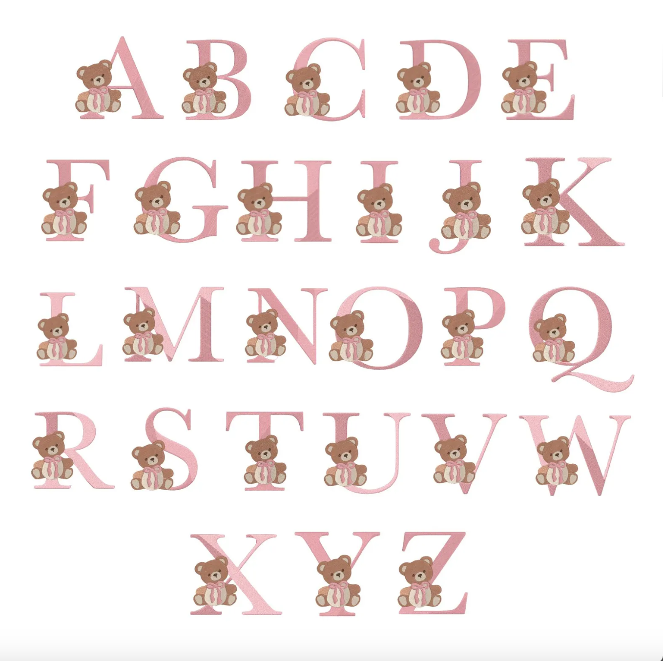 Name Letter With Bear Baby Pillow (Copy)