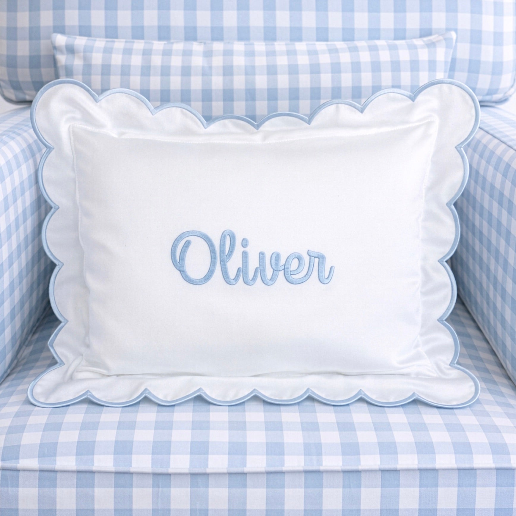 Cursive Embroidered Baby Pillow Personalized Scallop Pillow Sham, Baby Decor Personalized Monogram Nursery Pillow, nursery decor, embroidered baby name, embroidered baby girl pillow sham, baby gift, machine embroidered gifts baby, embroidered letter pillow, embroidered initial pillow, embroidered monogram pillow, childrens embroidered pillow, small embroidered pillow, embroidered name pillow, embroidered baby pillow, embroidered pillow custom, embroidered pillow sham