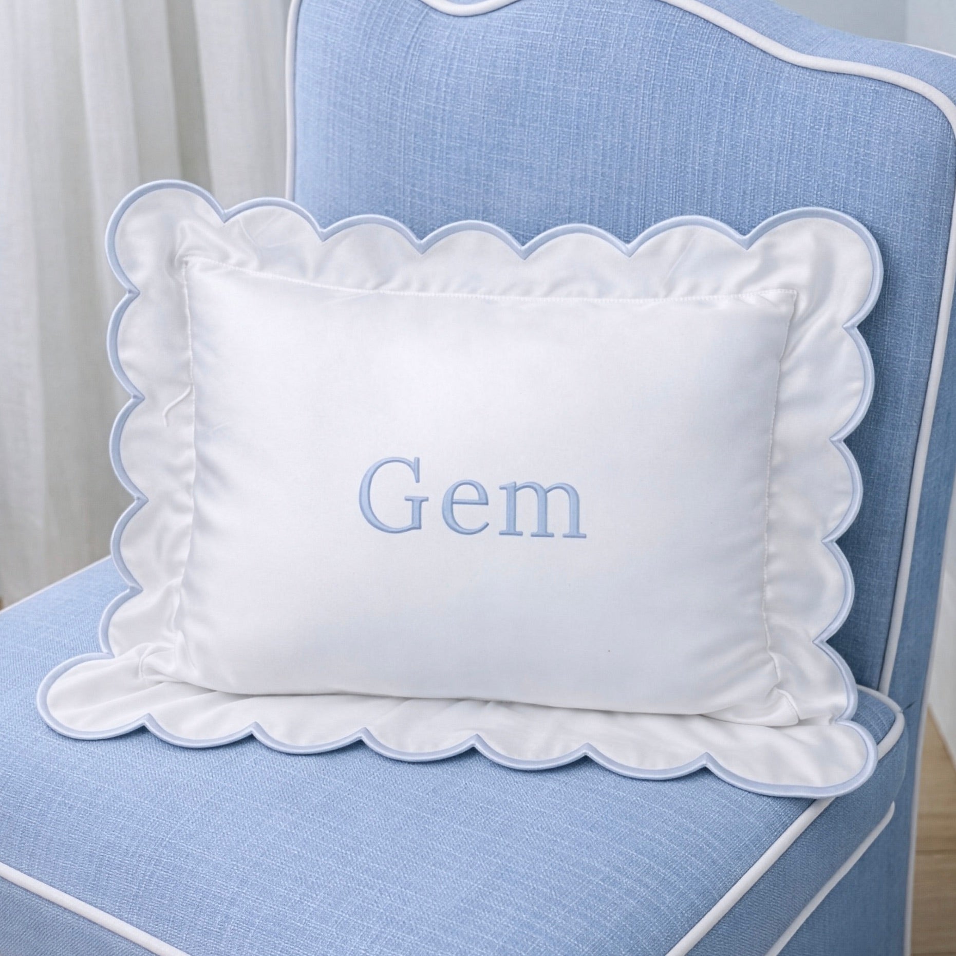 Cursive Embroidered Baby Pillow Personalized Scallop Pillow Sham, Baby Decor Personalized Monogram Nursery Pillow, nursery decor, embroidered baby name, embroidered baby girl pillow sham, baby gift, machine embroidered gifts baby, embroidered letter pillow, embroidered initial pillow, embroidered monogram pillow, childrens embroidered pillow, small embroidered pillow, embroidered name pillow, embroidered baby pillow, embroidered pillow custom, embroidered pillow sham