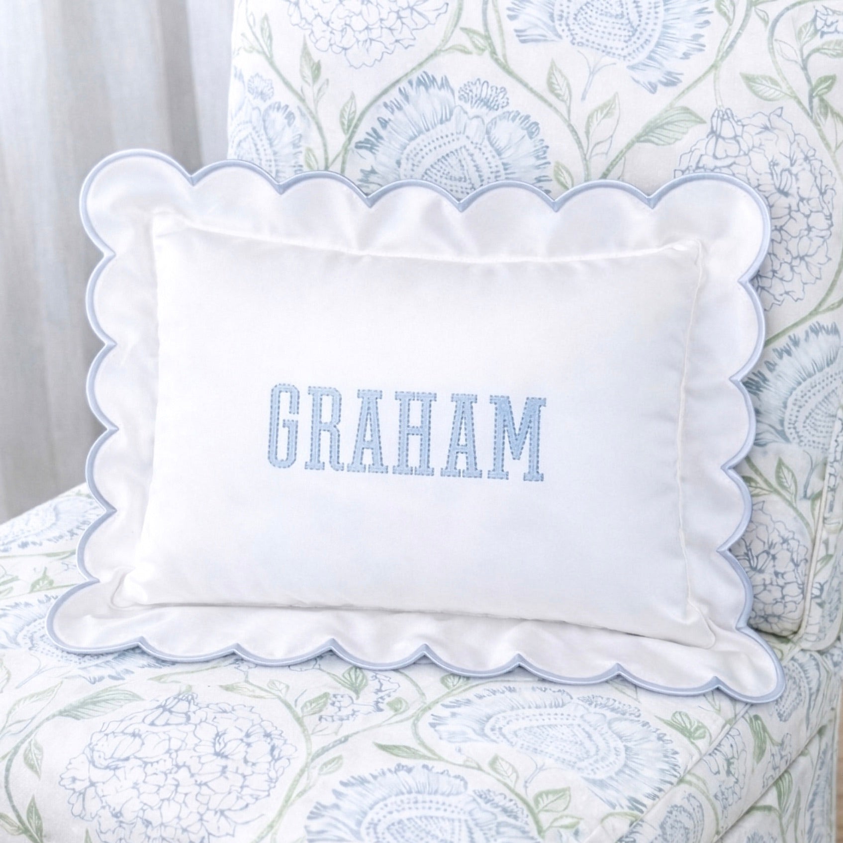 Embroidered Baby Pillow Personalized Scallop Pillow Sham, Baby Decor Personalized Monogram Nursery Pillow, nursery decor, embroidered baby name, embroidered baby girl pillow sham, baby gift, machine embroidered gifts baby, embroidered letter pillow, embroidered initial pillow, embroidered monogram pillow, childrens embroidered pillow, small embroidered pillow, embroidered name pillow, embroidered baby pillow, embroidered pillow custom, embroidered pillow sham
