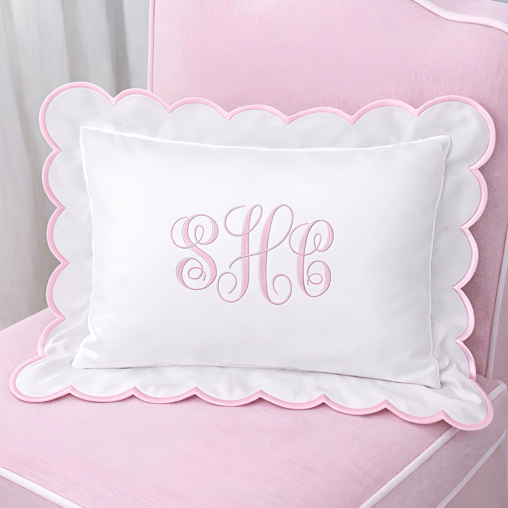 Embroidered Baby Pillow Personalized Scallop Pillow Sham, Baby Decor Personalized Monogram Nursery Pillow, nursery decor, embroidered baby name, embroidered baby girl pillow sham, baby gift, machine embroidered gifts baby, embroidered letter pillow, embroidered initial pillow, embroidered monogram pillow, childrens embroidered pillow, small embroidered pillow, embroidered name pillow, embroidered baby pillow, embroidered pillow custom, embroidered pillow sham