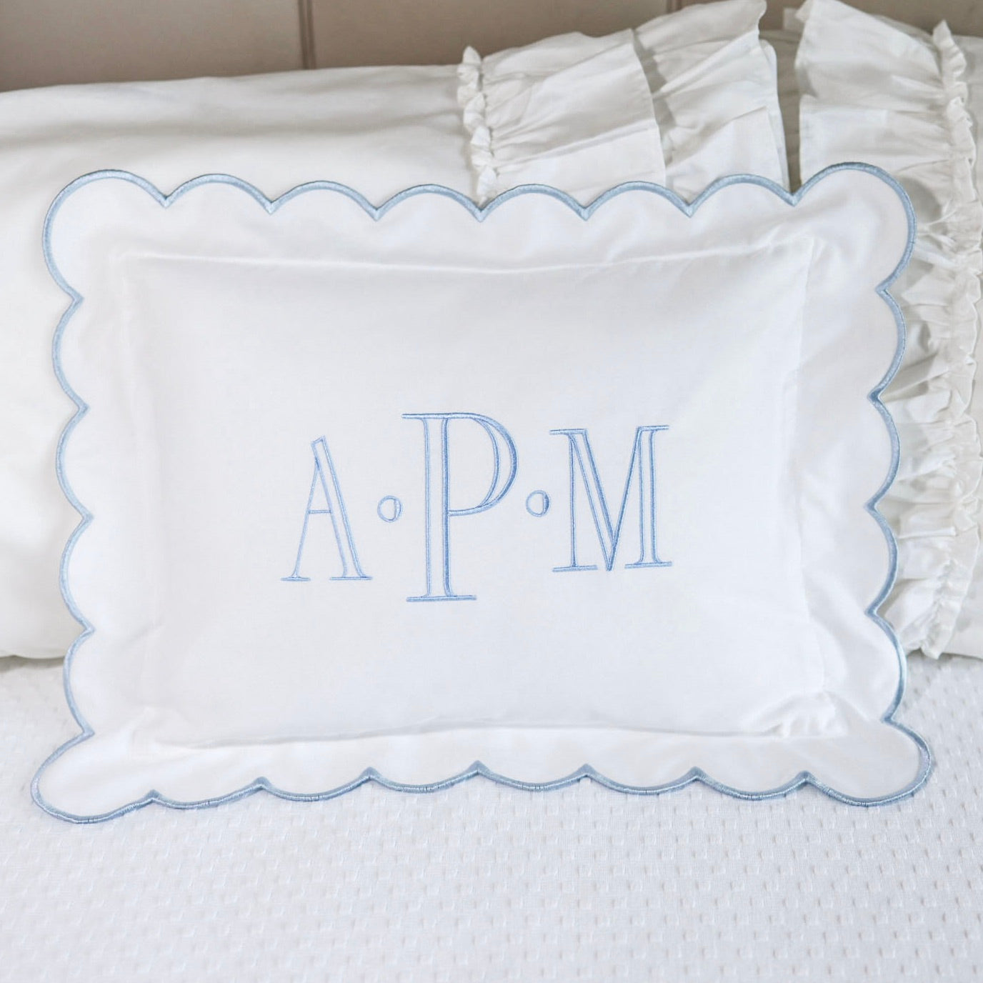 Embroidered Baby Pillow Personalized Scallop Pillow Sham, Baby Decor Personalized Monogram Nursery Pillow, nursery decor, embroidered baby name, embroidered baby girl pillow sham, baby gift, machine embroidered gifts baby, embroidered letter pillow, embroidered initial pillow, embroidered monogram pillow, childrens embroidered pillow, small embroidered pillow, embroidered name pillow, embroidered baby pillow, embroidered pillow custom, embroidered pillow sham