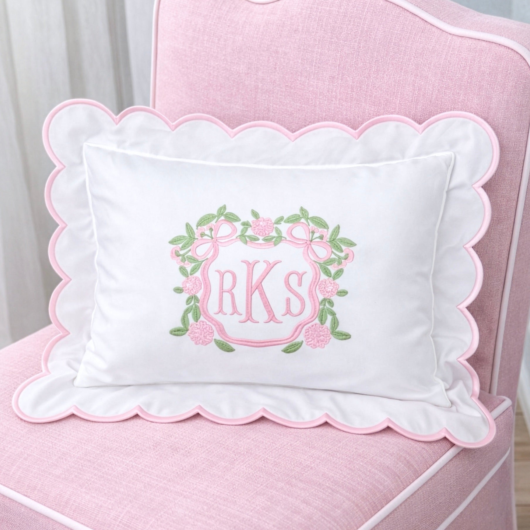 Embroidered Baby Pillow Personalized Scallop Pillow Sham, Baby Decor Personalized Monogram Nursery Pillow, nursery decor, embroidered baby name, embroidered baby girl pillow sham, baby gift, machine embroidered gifts baby, embroidered letter pillow, embroidered initial pillow, embroidered monogram pillow, childrens embroidered pillow, small embroidered pillow, embroidered name pillow, embroidered baby pillow, embroidered pillow custom, embroidered pillow sham