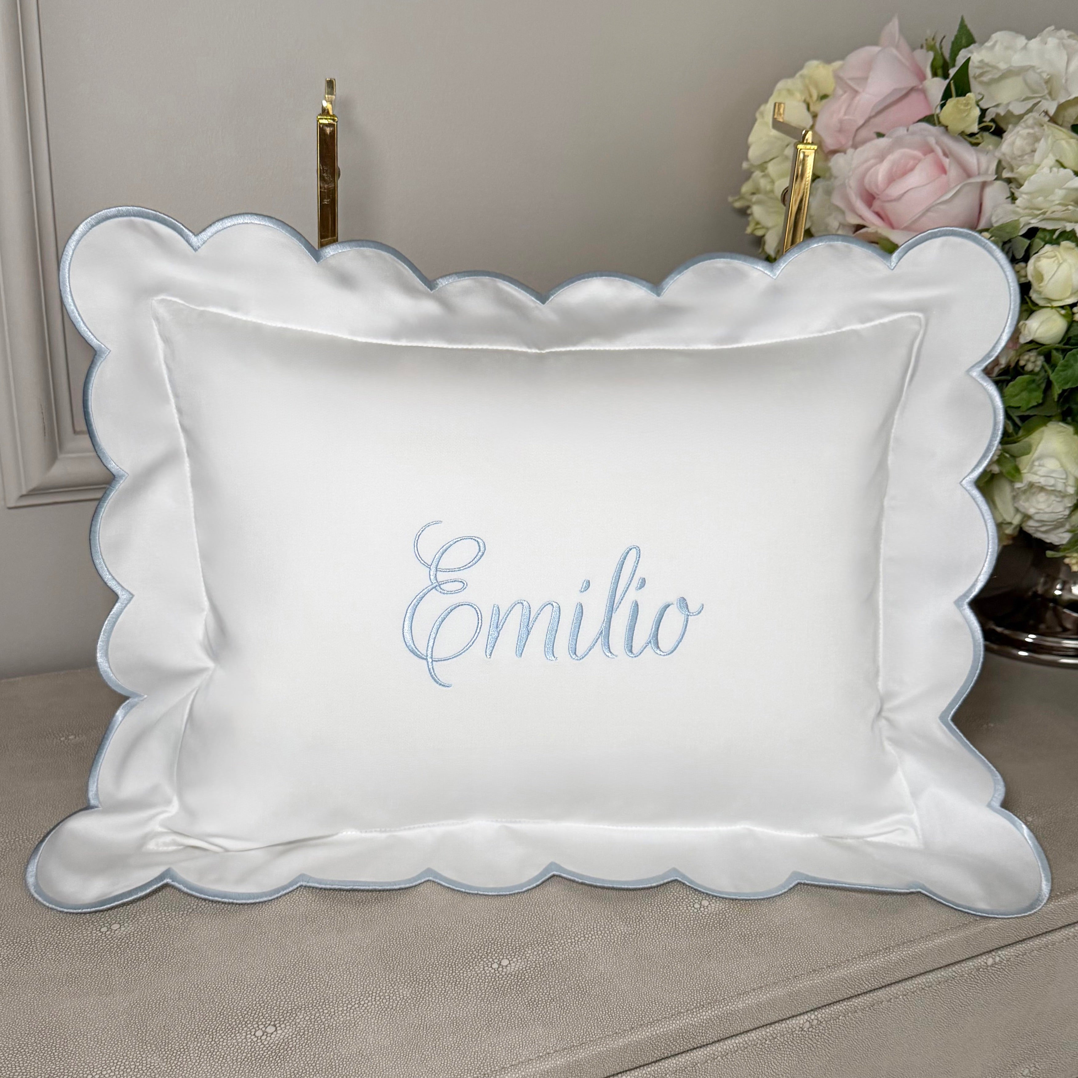 Cursive Embroidered Baby Pillow Personalized Scallop Pillow Sham, Baby Decor Personalized Monogram Nursery Pillow, nursery decor, embroidered baby name, embroidered baby girl pillow sham, baby gift, machine embroidered gifts baby, embroidered letter pillow, embroidered initial pillow, embroidered monogram pillow, childrens embroidered pillow, small embroidered pillow, embroidered name pillow, embroidered baby pillow, embroidered pillow custom, embroidered pillow sham