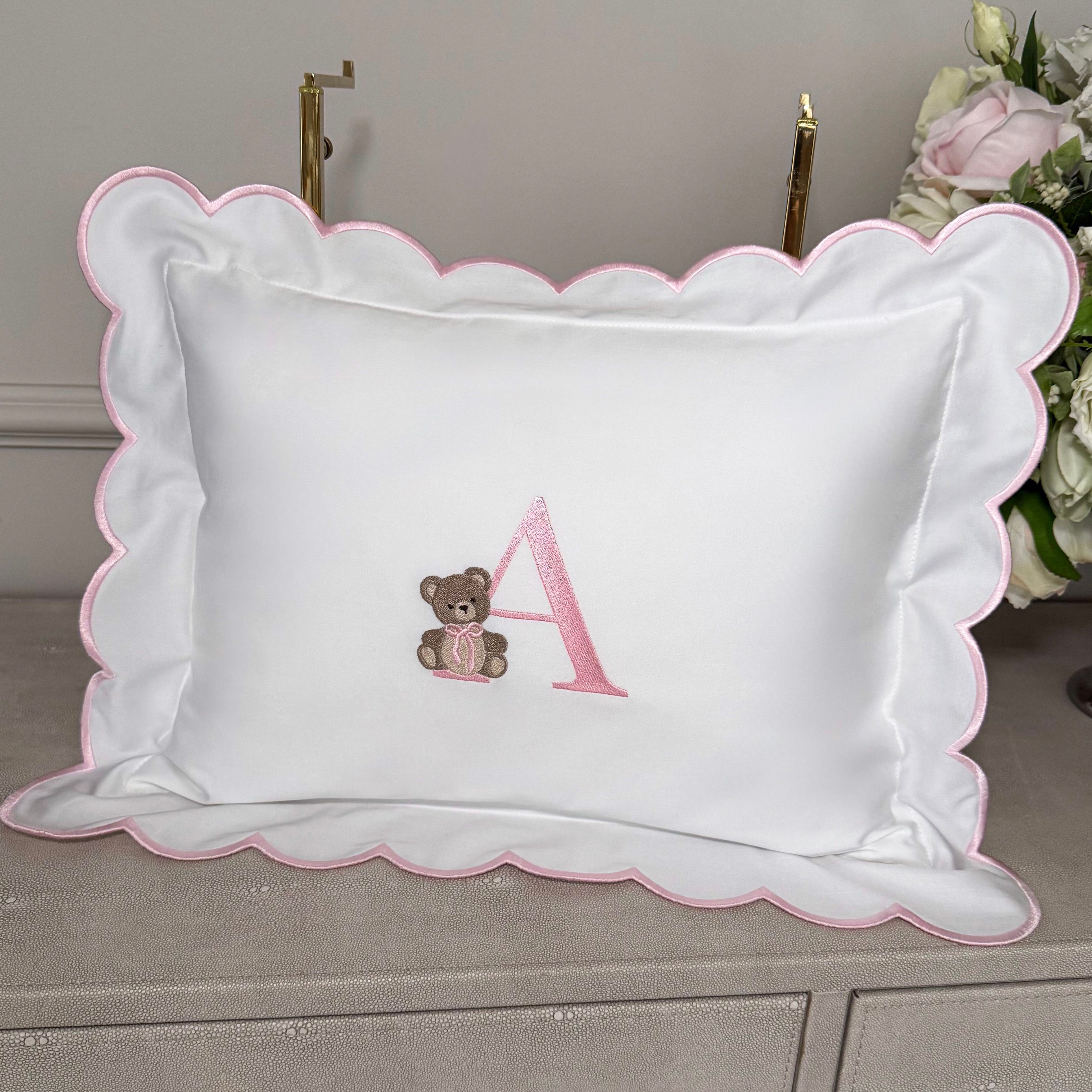 Embroidered Baby Pillow Personalized Scallop Pillow Sham, Baby Decor Personalized Monogram Nursery Pillow, nursery decor, embroidered baby name, embroidered baby girl pillow sham, baby gift, machine embroidered gifts baby, embroidered letter pillow, embroidered initial pillow, embroidered monogram pillow, childrens embroidered pillow, small embroidered pillow, embroidered name pillow, embroidered baby pillow, embroidered pillow custom, embroidered pillow sham