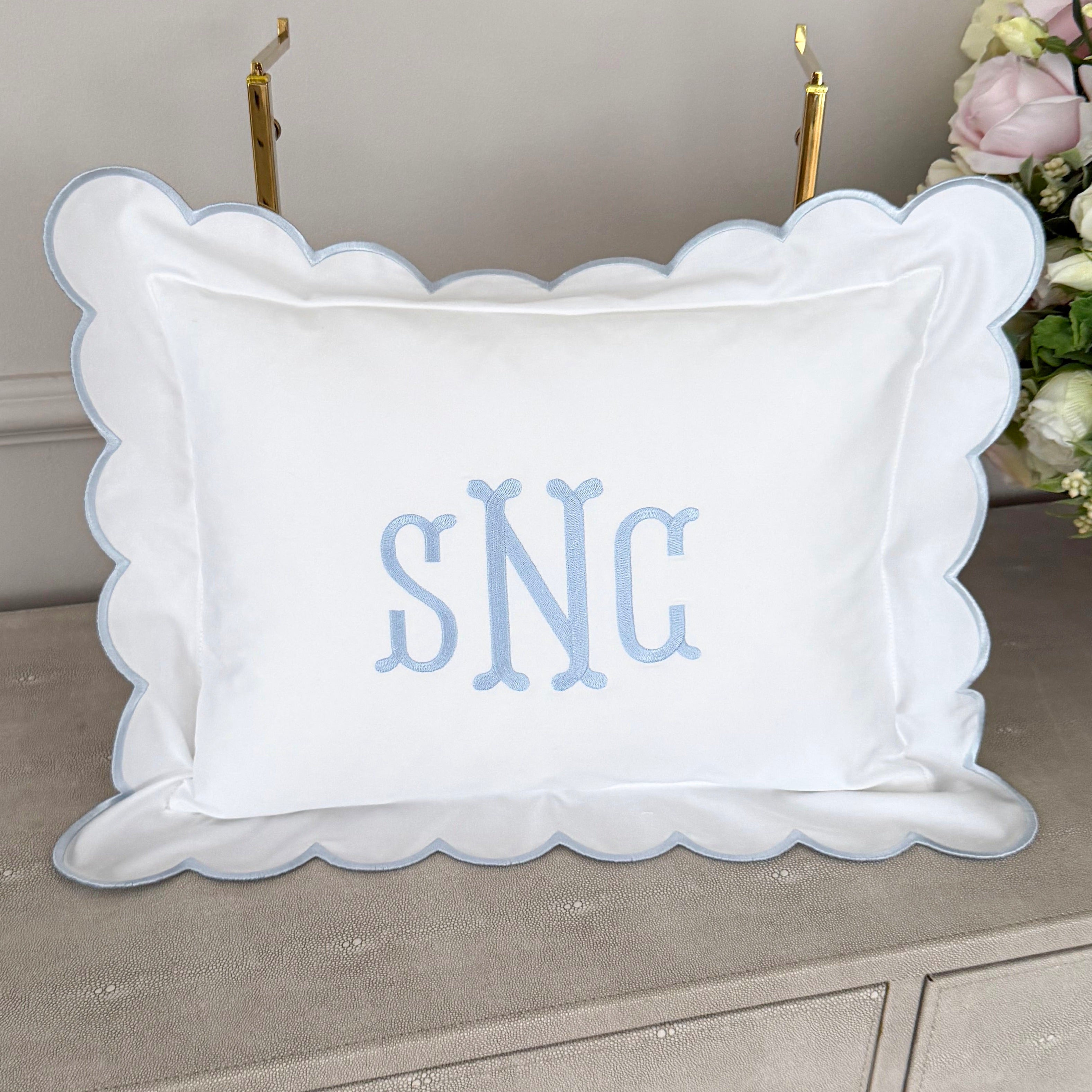 Embroidered  Pillow Baby Personalized Scallop Pillow Sham, Baby Decor Personalized Monogram Nursery Pillow, nursery decor, embroidered baby name, embroidered baby girl pillow sham, baby gift, machine embroidered gifts baby, embroidered letter pillow, embroidered initial pillow, embroidered monogram pillow, childrens embroidered pillow, small embroidered pillow, embroidered name pillow, embroidered baby pillow, embroidered pillow custom, embroidered pillow sham