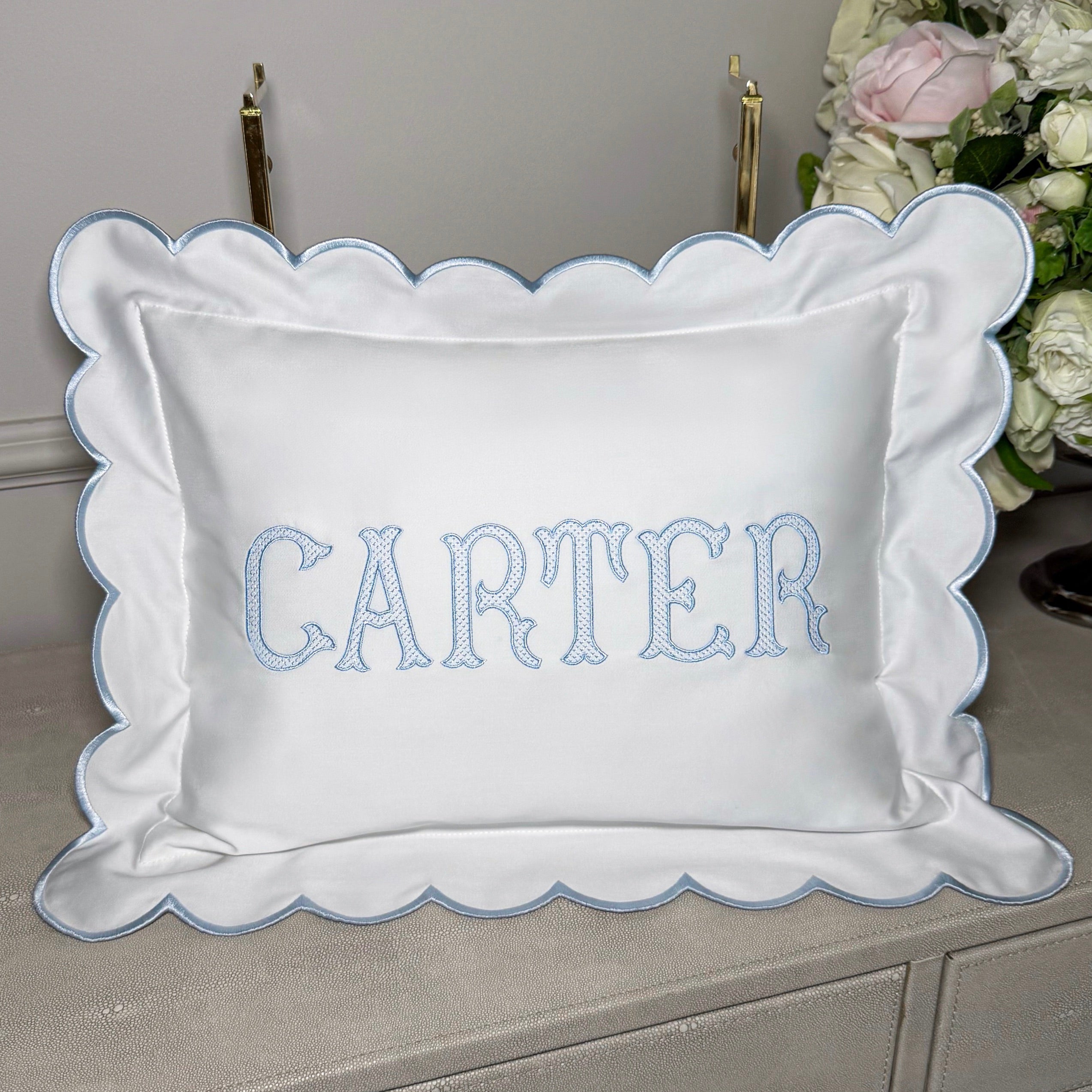 Embroidered Name Pillow Baby Personalized Scallop Pillow Sham, Baby Decor Personalized Monogram Nursery Pillow, nursery decor, embroidered baby name, embroidered baby girl pillow sham, baby gift, machine embroidered gifts baby, embroidered letter pillow, embroidered initial pillow, embroidered monogram pillow, childrens embroidered pillow, small embroidered pillow, embroidered name pillow, embroidered baby pillow, embroidered pillow custom, embroidered pillow sham