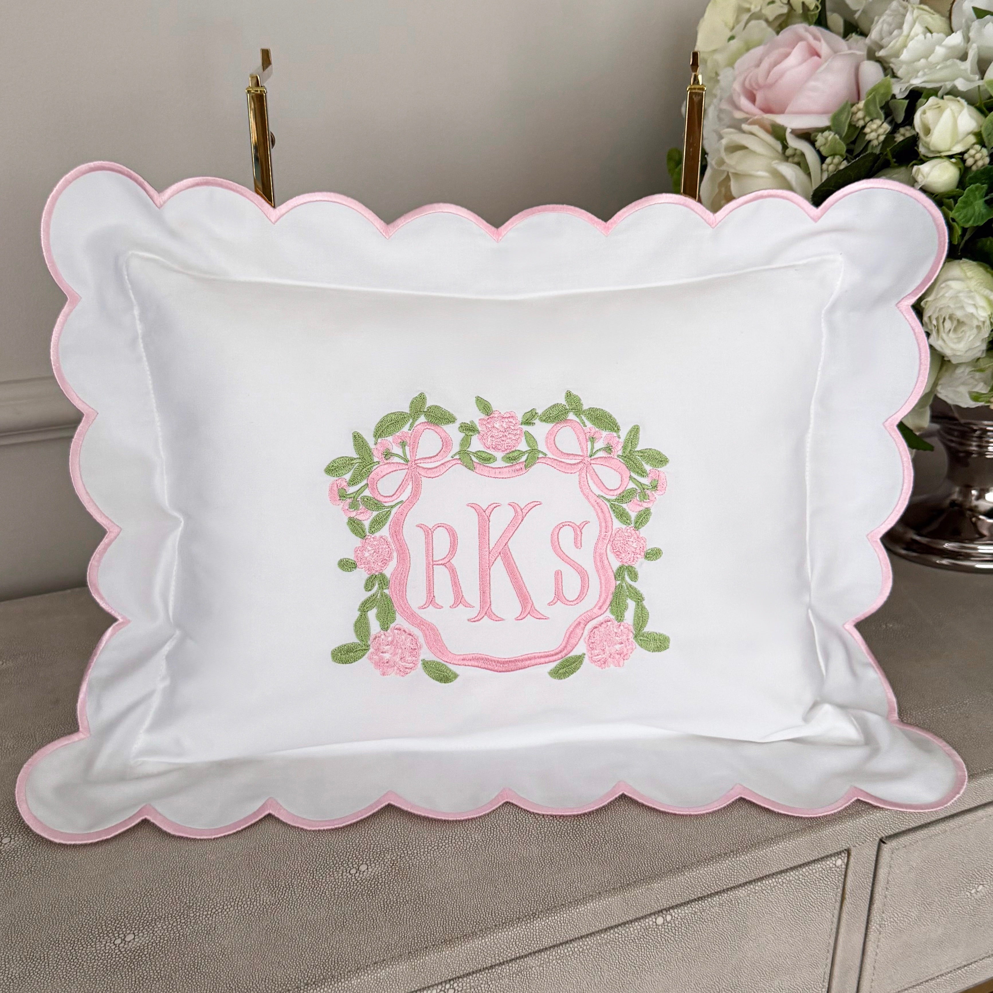 Embroidered Baby Pillow Personalized Scallop Pillow Sham, Baby Decor Personalized Monogram Nursery Pillow, nursery decor, embroidered baby name, embroidered baby girl pillow sham, baby gift, machine embroidered gifts baby, embroidered letter pillow, embroidered initial pillow, embroidered monogram pillow, childrens embroidered pillow, small embroidered pillow, embroidered name pillow, embroidered baby pillow, embroidered pillow custom, embroidered pillow sham