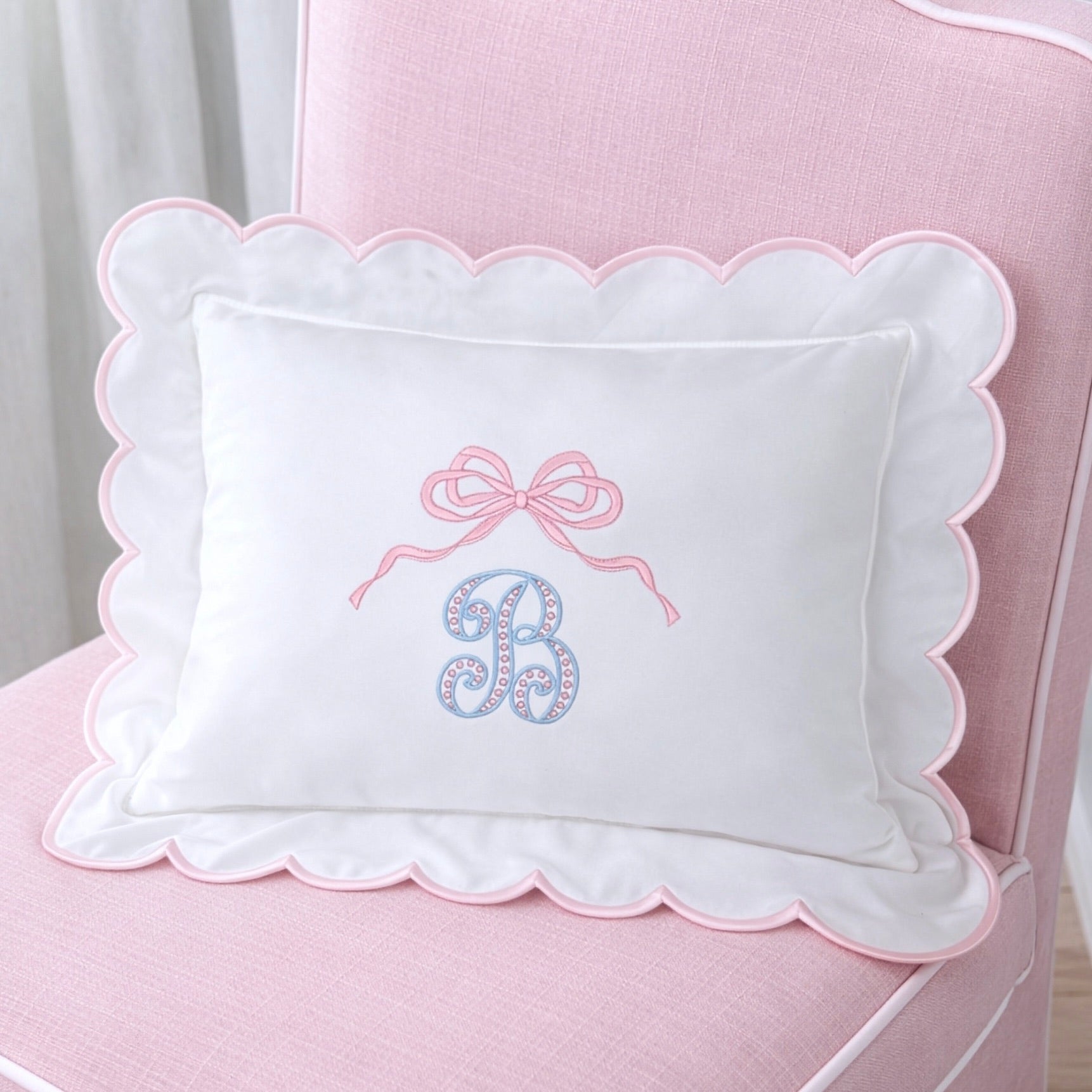 Embroidered Baby Pillow Personalized Scallop Pillow Sham, Baby Decor Personalized Monogram Nursery Pillow, nursery decor, embroidered baby name, embroidered baby girl pillow sham, baby gift, machine embroidered gifts baby, embroidered letter pillow, embroidered initial pillow, embroidered monogram pillow, childrens embroidered pillow, small embroidered pillow, embroidered name pillow, embroidered baby pillow, embroidered pillow custom, embroidered pillow sham